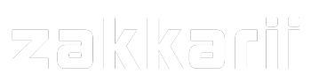 white "zakkarii" text logo